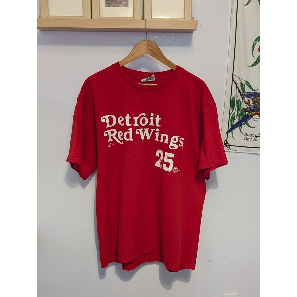Vintage 90s Detroit Red Wings Hockey Nutmeg Mills Lee Sport T-shirt Size XL